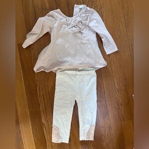 Like new boutique 12M outfit - beautiful light pink/rose gold and white